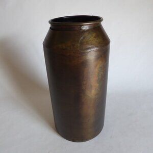 NEW 12” RUSTIC FARM COTTAGE ANTIQUE DISTRESSED METAL MILK JUG URN VASE